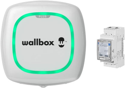 Wallbox Paquete de Carga Solar Pulsar Plus Cargador de vehículo eléctrico (7,4 kW, 5 Metros, Tipo 2, WiFi, Bluetooth, OCPP, Interior/Exterior) Blanco + Power Boost monofásico
