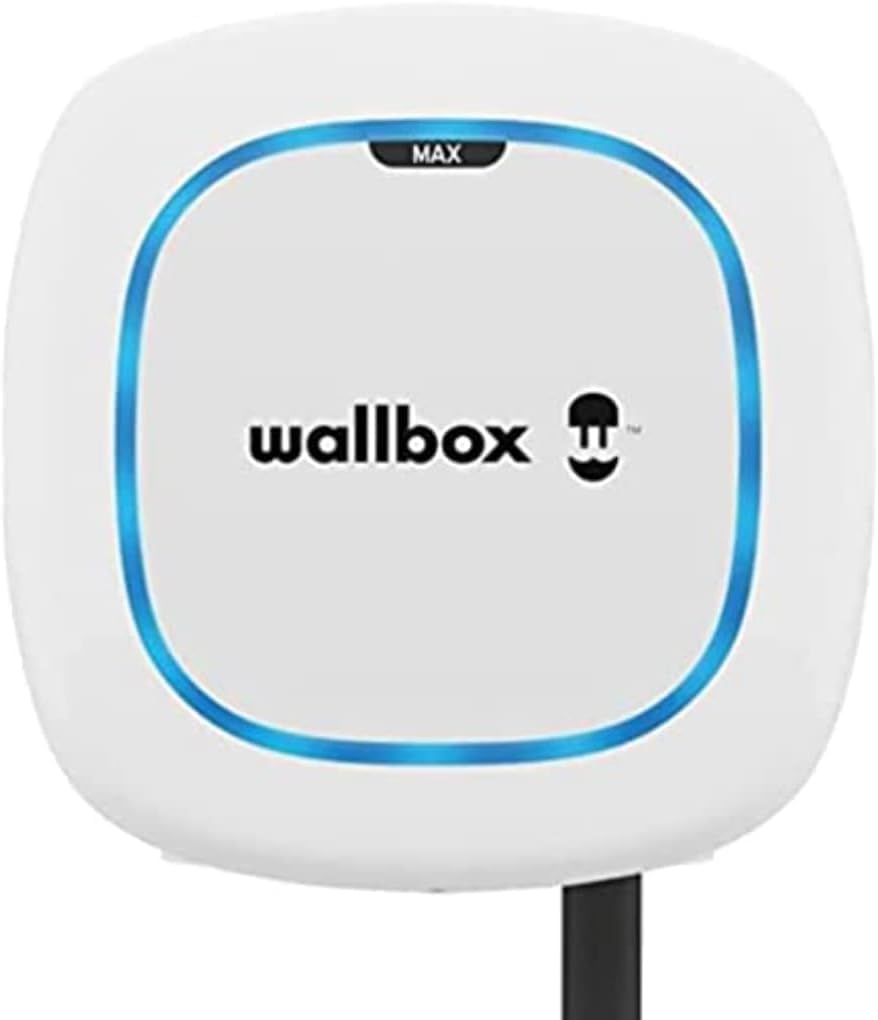 Wallbox Paquete de Carga Solar Pulsar Plus Cargador de vehículo eléctrico (7,4 kW, 5 Metros, Tipo 2, WiFi, Bluetooth, OCPP, Interior/Exterior) Blanco + Power Boost monofásico