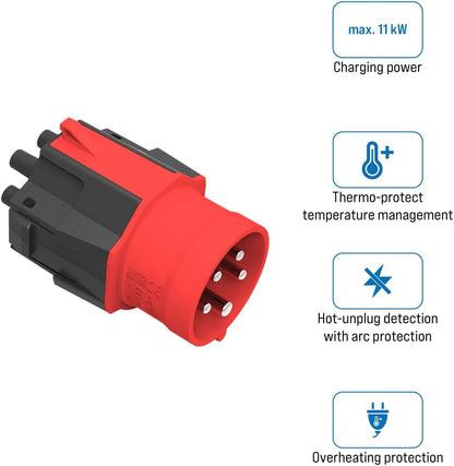 NRGkick 32A 10m Set Optimal, Estación de Carga móvil para Coches eléctricos, Cargador sin instalación, Incl. Adaptadores 32A & 16A + Enchufe Schuko, Cable de Carga EV con Bolsa de Transporte