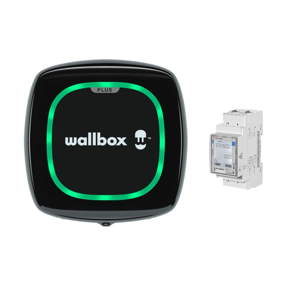 Wallbox Paquete de Carga Solar Pulsar Plus Cargador de vehículo eléctrico (7,4 kW, 5 Metros, Tipo 2, WiFi, Bluetooth, OCPP, Interior/Exterior) Blanco + Power Boost monofásico