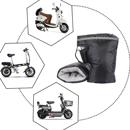 Winter Motorcycle Gloves with Reflective Bands, for Motorcycles, Scooters, Bicycles, Winter Men, Black