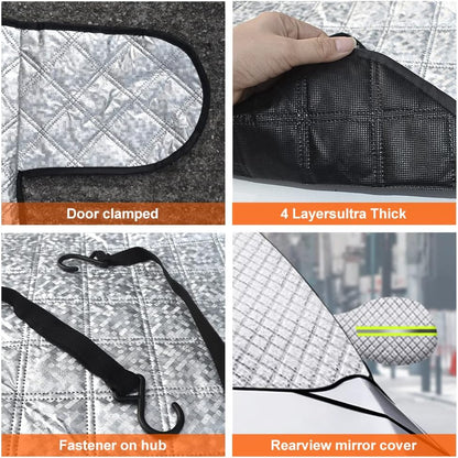 Parasol Coche Delantero, Protector de Parabrisas,Cubierta del Parabrisas Coche para Protege de Nieve, Rayos UV, 197 x 125 cm para Parabrisas se Ajusta a la Mayoría de Los Coches