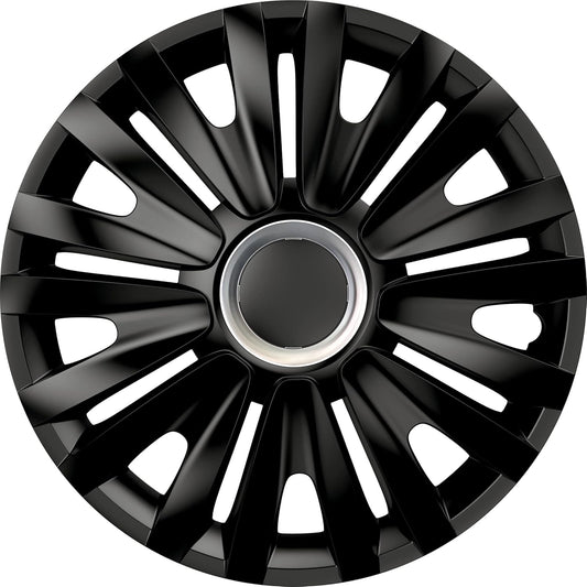 Conjunto de 4 tampões, design Illinois RC Black, acabamento preto e ABS, resistente a fortes impactos, duradouro e fiável, com anel de fixação ajustável