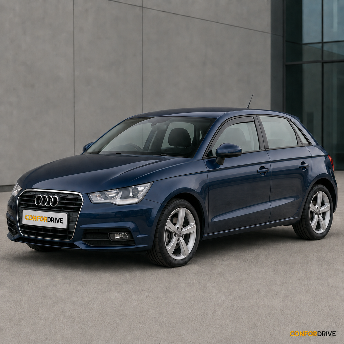 Audi A1 Sportback 8X de 5 portas com chuventos nas portas dianteiras