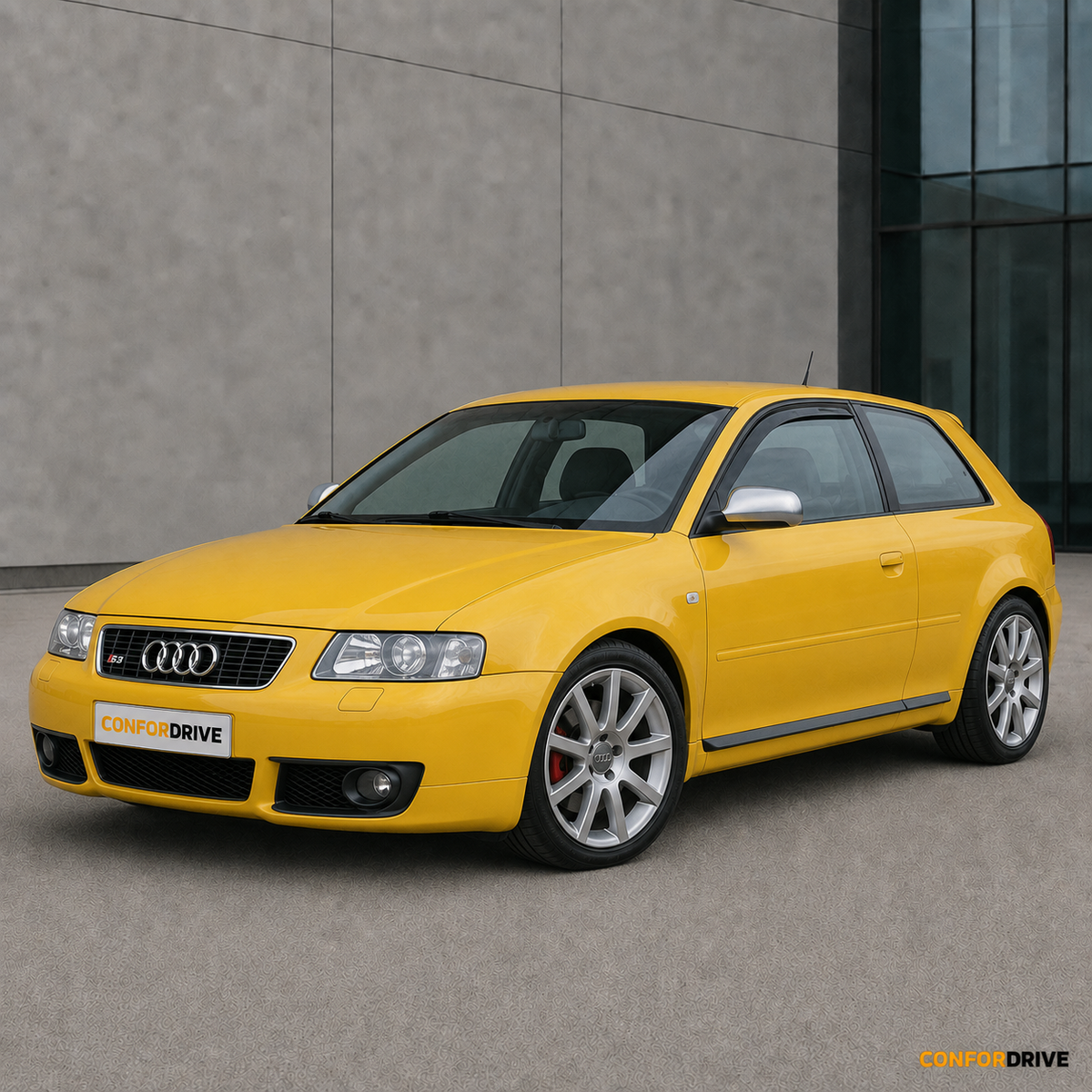 Audi S3 8L de 3 portas com chuventos nas portas dianteiras