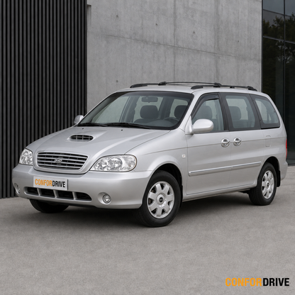 Kia Carnival 1999-2005 com chuventos CONFORDRIVE nas portas dianteiras