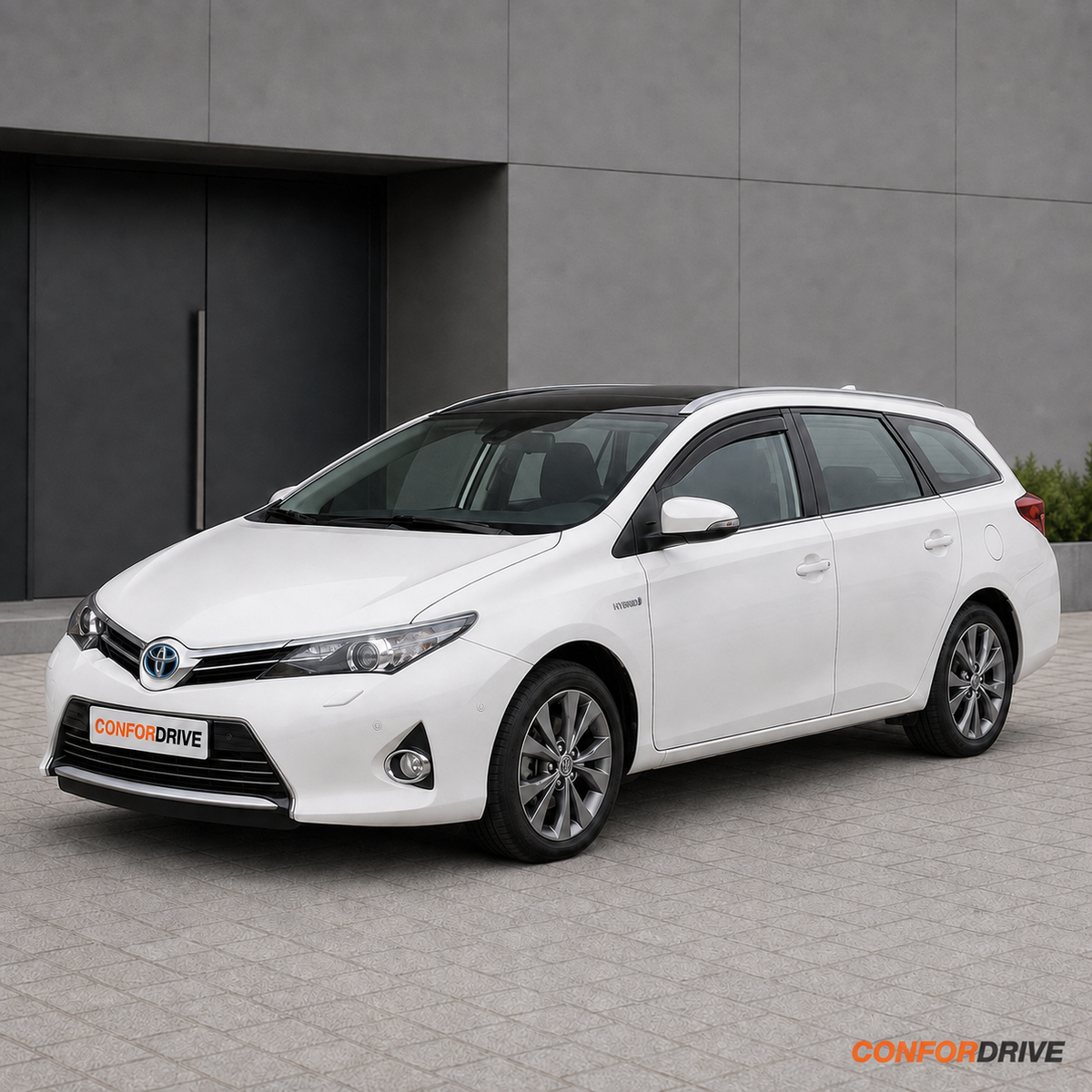 Chuventos Toyota Auris Hybrid Touring Sports 2013-2018 aplicados na calha dos vidros dianteiros