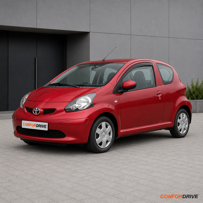 Chuventos Toyota Aygo 2005-2014 versão 3 portas aplicados na calha dos vidros dianteiros