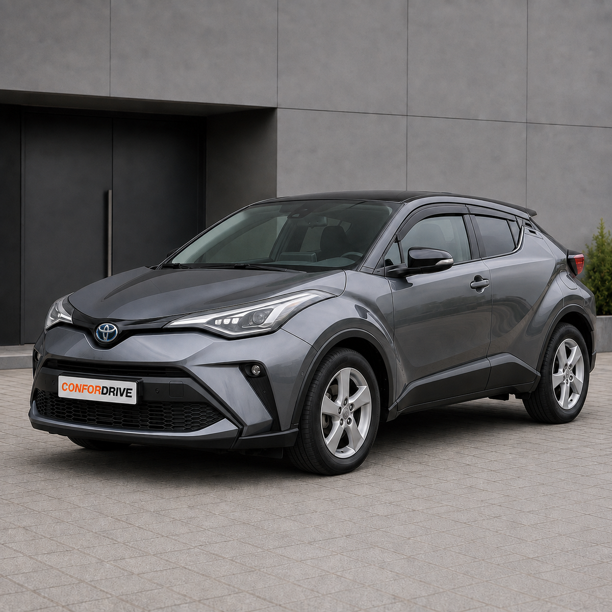 Chuventos Toyota C-HR 2016-2023 aplicados na calha dos vidros dianteiros e traseiros