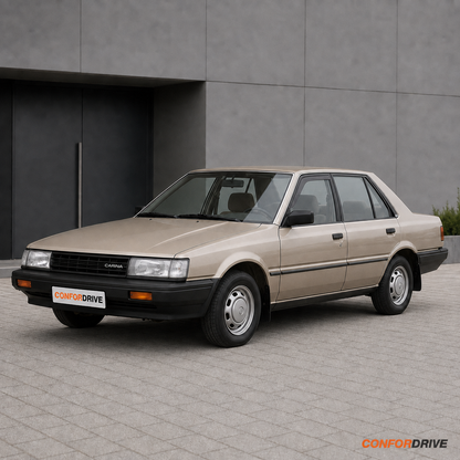 Chuventos Toyota Carina T15 1984-1988 aplicados na calha dos vidros dianteiros