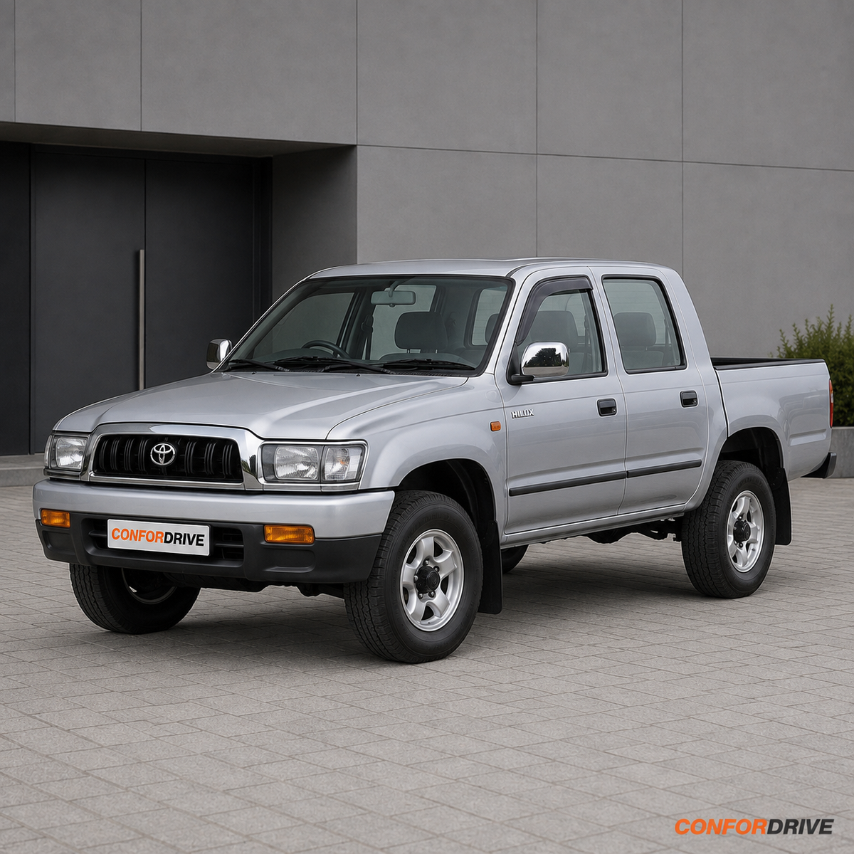 Chuventos Toyota Hilux VI Double Cab 1997-2005, aplicados nos vidros dianteiros