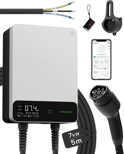 dé Tipo 2, 7 kW, cabo de 5 m, branco; referência B0F7Q5YK2P