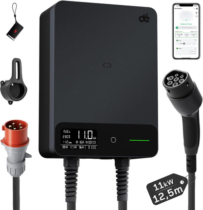 dé Tipo 2, 11 kW, cabo de 12,5 m, preto; referência B0FBRLT7MZ