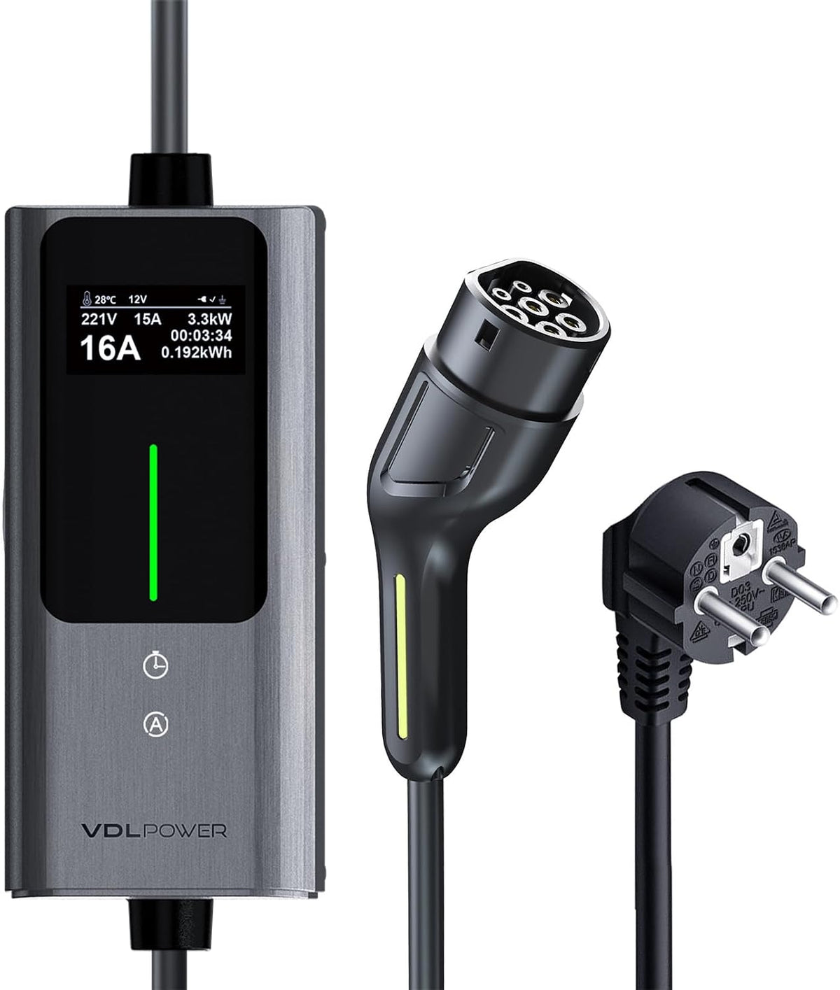 VDLPOWEREU Tipo 2, 3,6 kW, cabo de 5 m; referência B0FMF28XJZ
