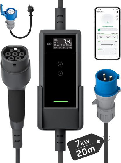 dé Tipo 2, 7,4 kW, cabo de 20 m; referência B0FMYK1HP2