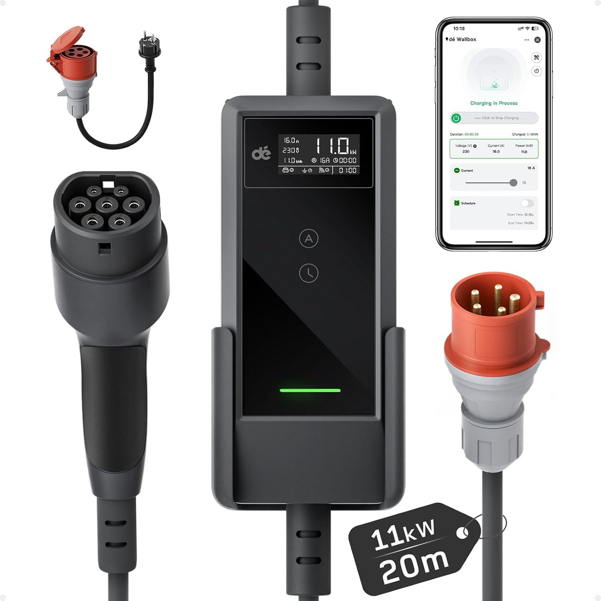 dé Tipo 2, 11 kW, cabo de 20 m; referência B0G8YVJQTX