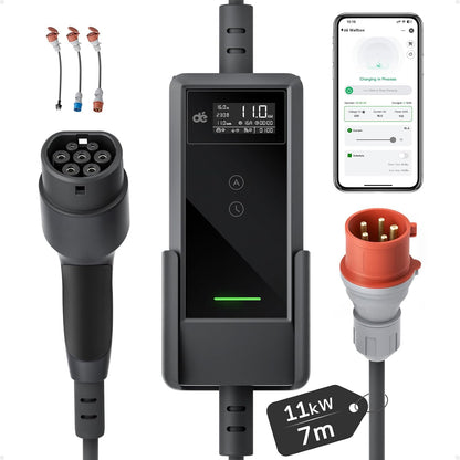 dé Tipo 2, 11 kW, cabo de 7 m; referência B0GLP9KS7Y