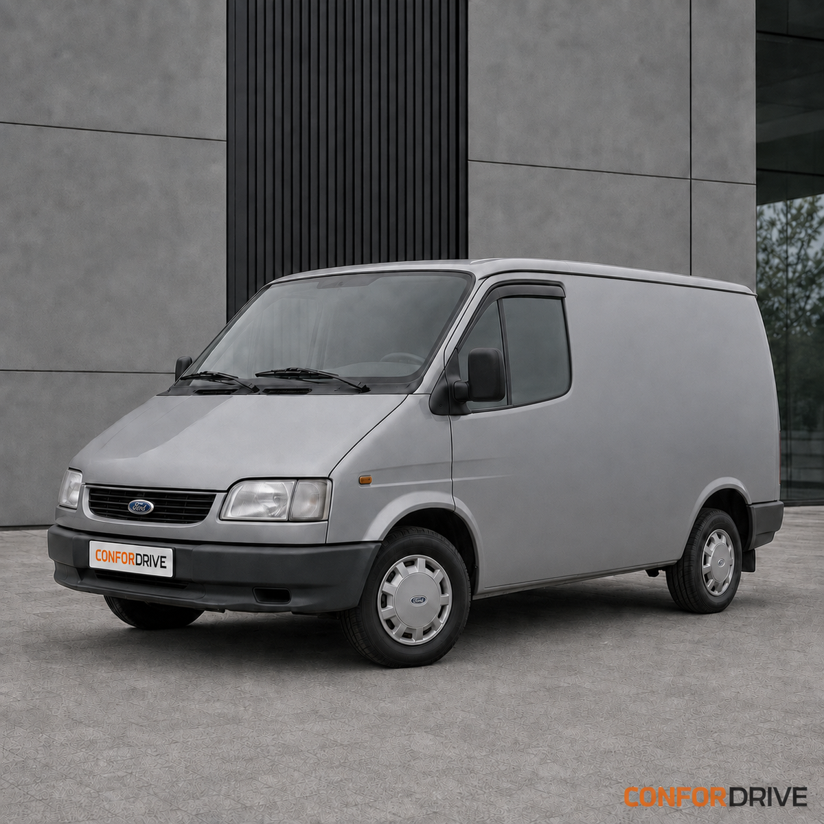 Ford Transit IV 1986-2000 de 2 portas com chuventos CONFORDRIVE nas portas dianteiras