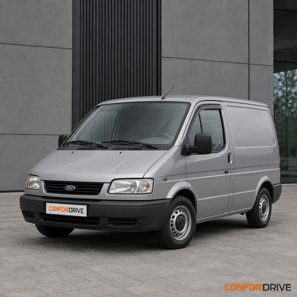 Ford Transit IV 1986-2000 de 3 portas com chuventos CONFORDRIVE nas portas dianteiras