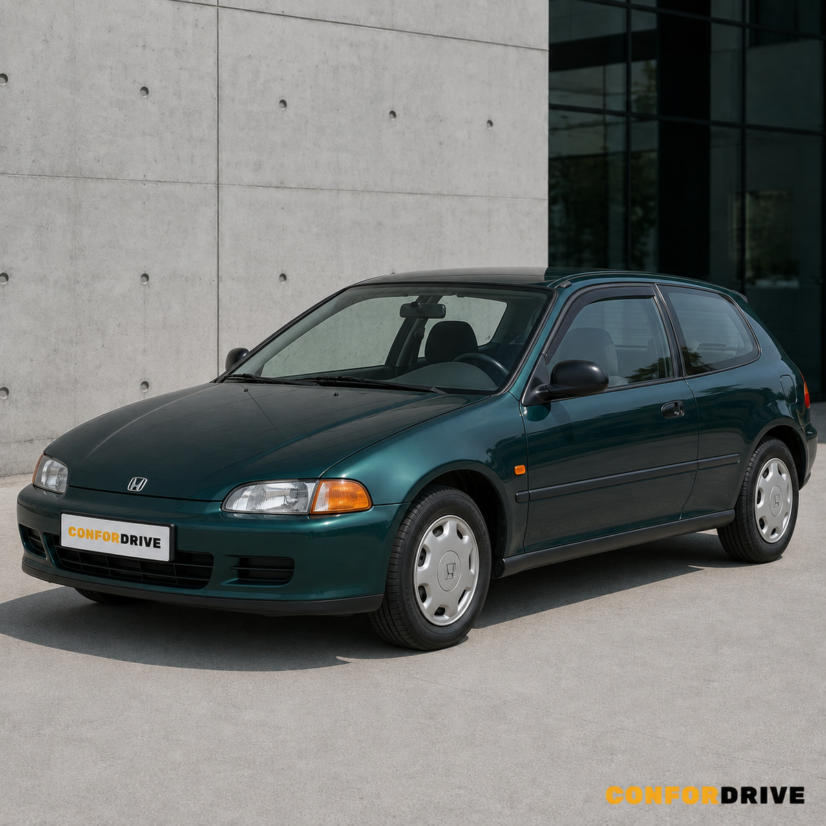 Honda Civic 1992-1995 3 portas com chuventos CONFORDRIVE