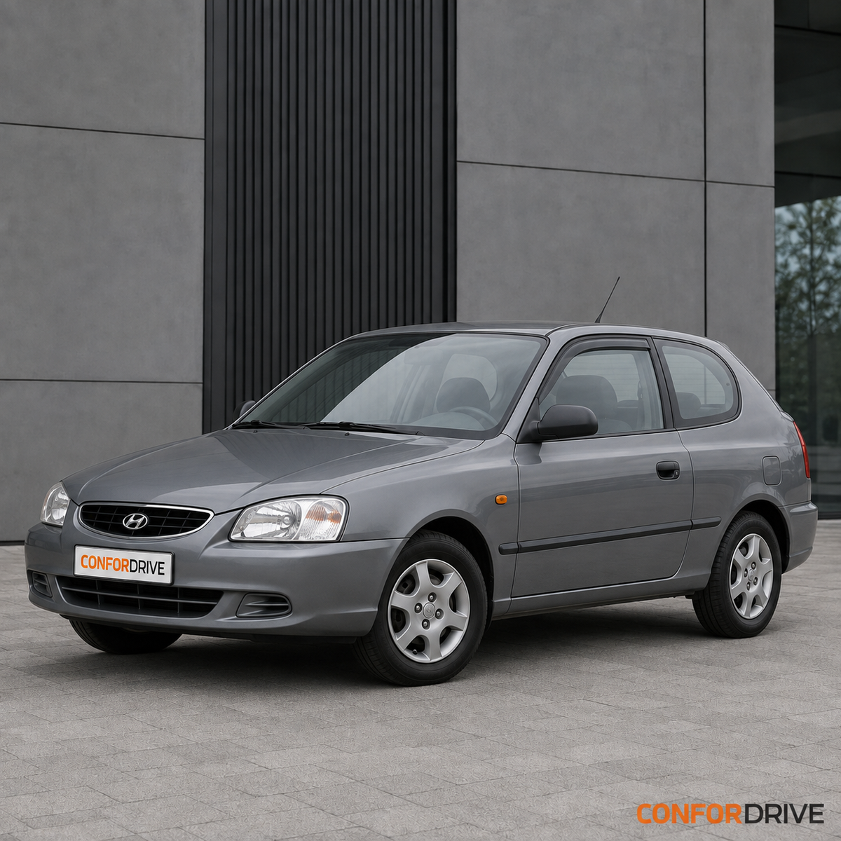 Hyundai Accent LC 1999-2005 3 portas com chuventos CONFORDRIVE