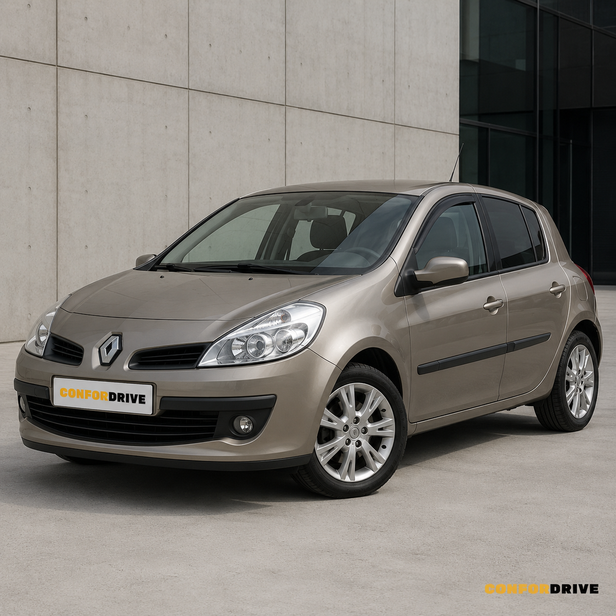 Renault Clio III 2005-2012 de 5 portas com chuventos interiores nas portas da frente