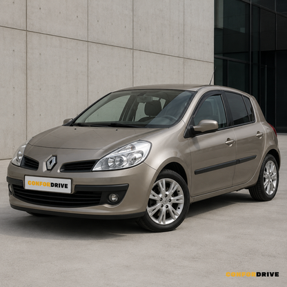 Renault Clio III 2005-2012 de 5 portas com chuventos interiores nas portas da frente
