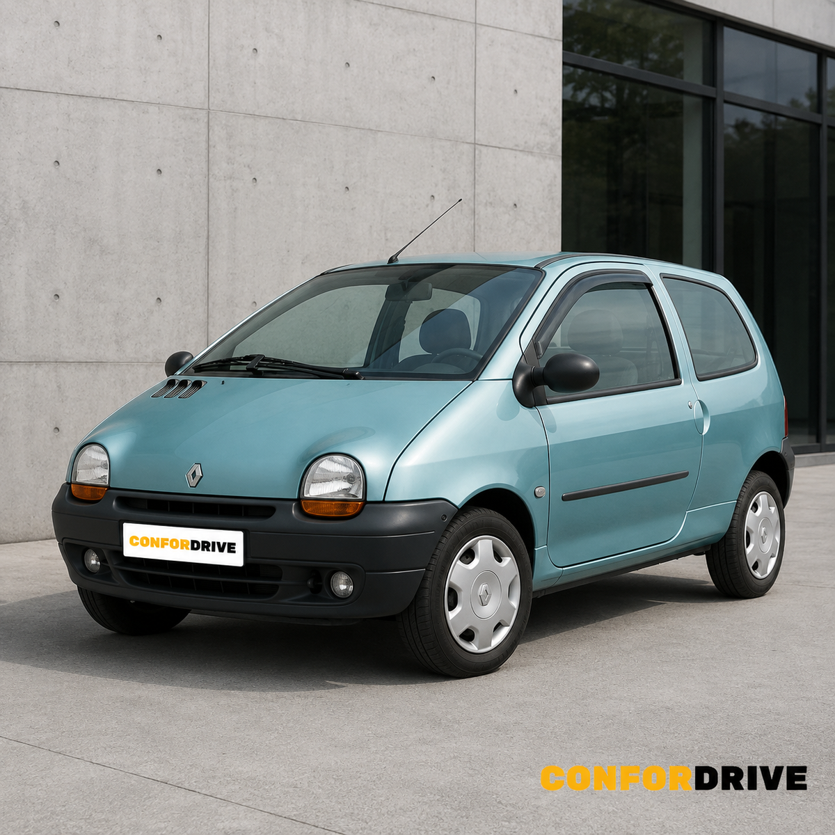 Renault Twingo I 1993-2007 de 3 portas com chuventos interiores nas portas da frente
