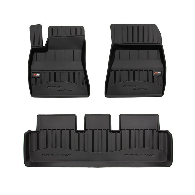 Tapetes de borracha Premium 3D Tesla Model 3 2019–2023, sem bomba de calor