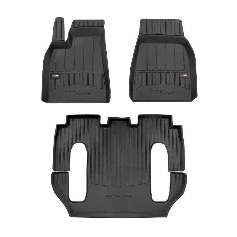 Tapetes de borracha Premium 3D Tesla Model X 6 lugares, 2015–presente
